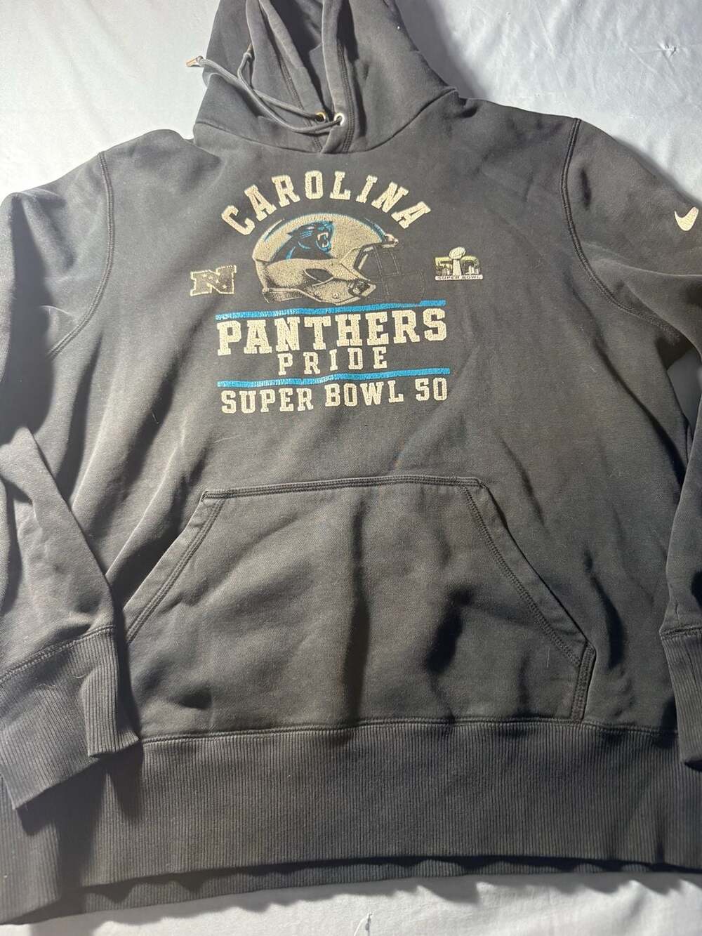 Nike Carolina Panthers Super Bowl 50 Hoodie Size L